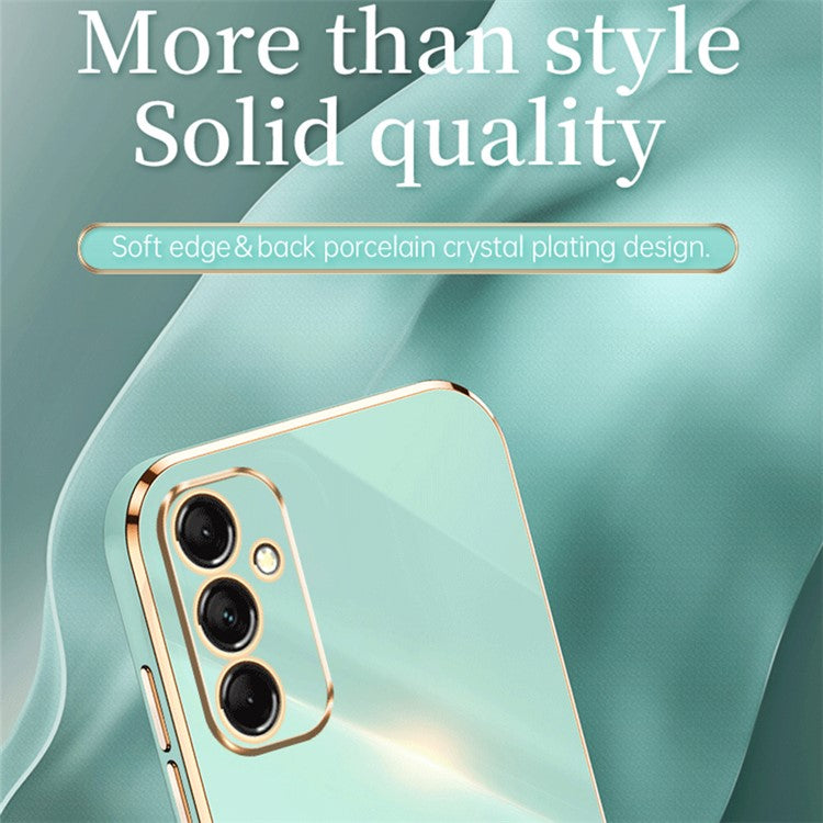 XINLI For Samsung Galaxy M14 5G Electroplating Edge Case Soft TPU Shockproof Phone Cover - Cyan
