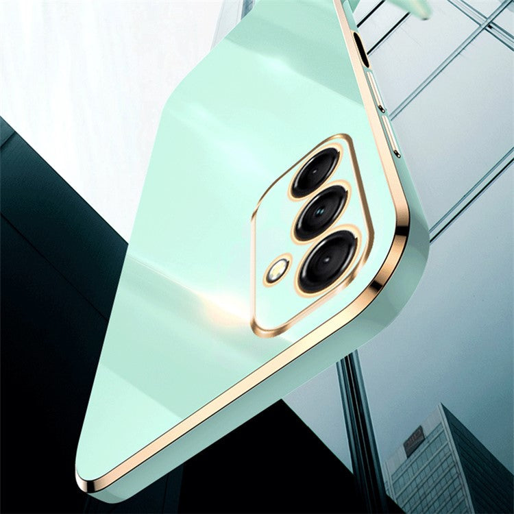 XINLI For Samsung Galaxy M14 5G Electroplating Edge Case Soft TPU Shockproof Phone Cover - Cyan
