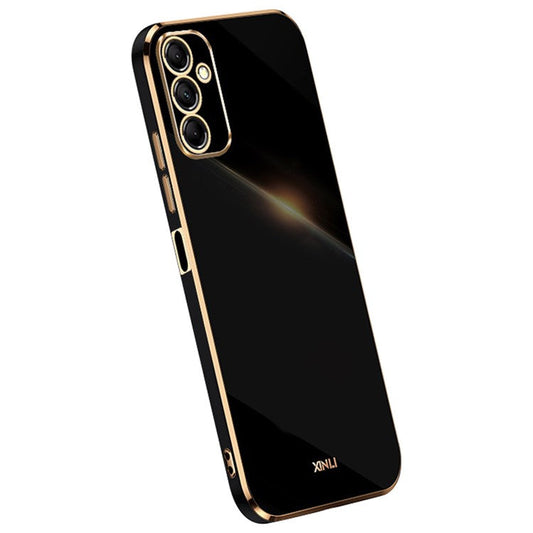 XINLI For Samsung Galaxy M14 5G Electroplating Edge Case Soft TPU Shockproof Phone Cover - Black