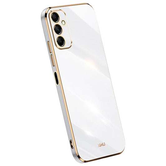 XINLI For Samsung Galaxy M14 5G Electroplating Edge Case Soft TPU Shockproof Phone Cover - White