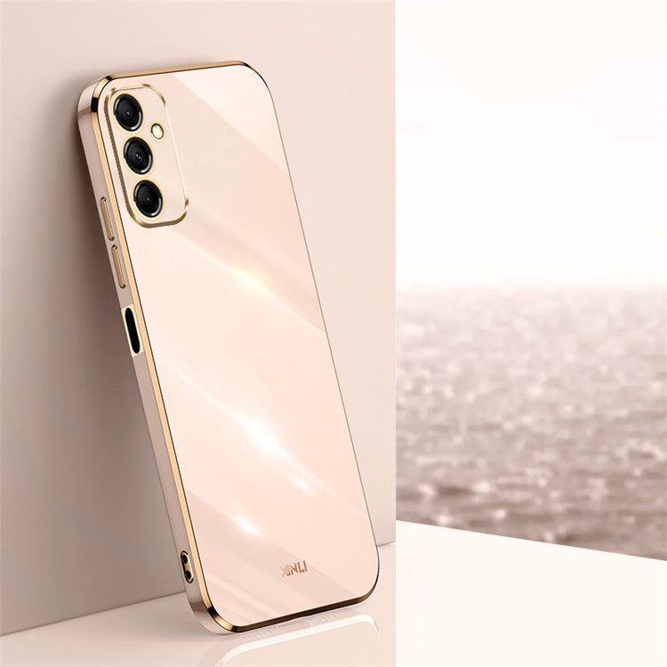 XINLI For Samsung Galaxy M14 5G Electroplating Edge Case Soft TPU Shockproof Phone Cover - Pink