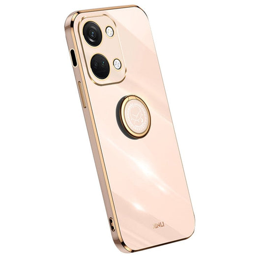 XINLI For OnePlus Nord 3 5G / Ace 2V Ring Holder Kickstand TPU Case Electroplating Phone Cover - Pink