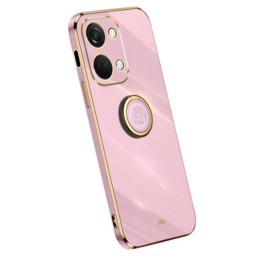 XINLI For OnePlus Nord 3 5G / Ace 2V Ring Holder Kickstand TPU Case Electroplating Phone Cover - Purple