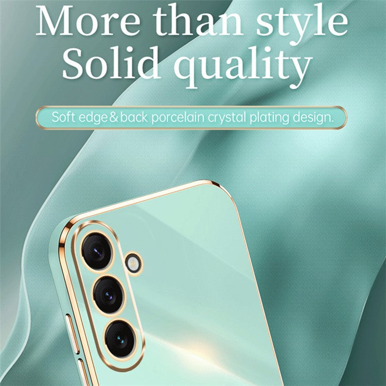 XINLI TPU Phone Case for Samsung Galaxy M54 5G / F54 5G Full Camera Protection Electroplated Gold Edge Cover - Pink