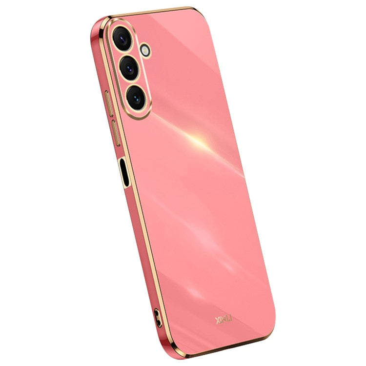 XINLI TPU Phone Case for Samsung Galaxy M54 5G / F54 5G Full Camera Protection Electroplated Gold Edge Cover - Red