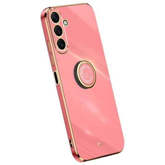 XINLI Ring Kickstand Phone Case for Samsung Galaxy M54 5G / F54 5G Electroplated Precise Lens Cut-out TPU Cover - Red