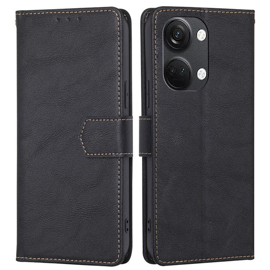 For OnePlus Nord 3 5G / Ace 2V 5G RFID Blocking Phone Case Cowhide Texture Leather Wallet Stand Cover - Black