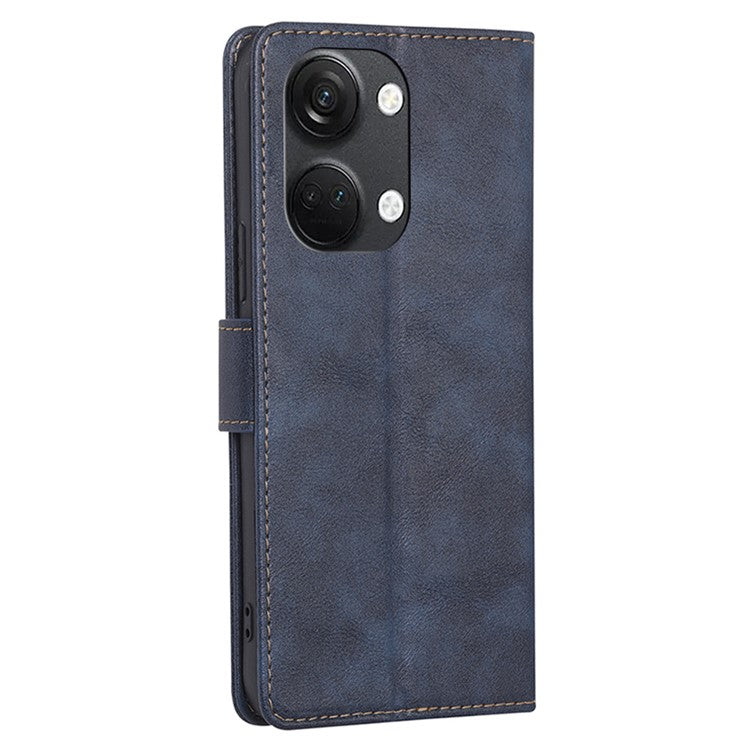 For OnePlus Nord 3 5G / Ace 2V 5G RFID Blocking Phone Case Cowhide Texture Leather Wallet Stand Cover - Blue