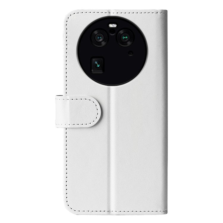 PU Leather+TPU Phone Case for Oppo Find X6 Pro , Wallet Stand Crazy Horse Texture Phone Cover - White