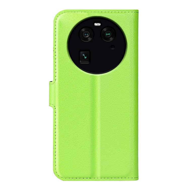 PU Leather Phone Case for Oppo Find X6 , Litchi Texture Wallet Cover Stand Phone Shell - Green