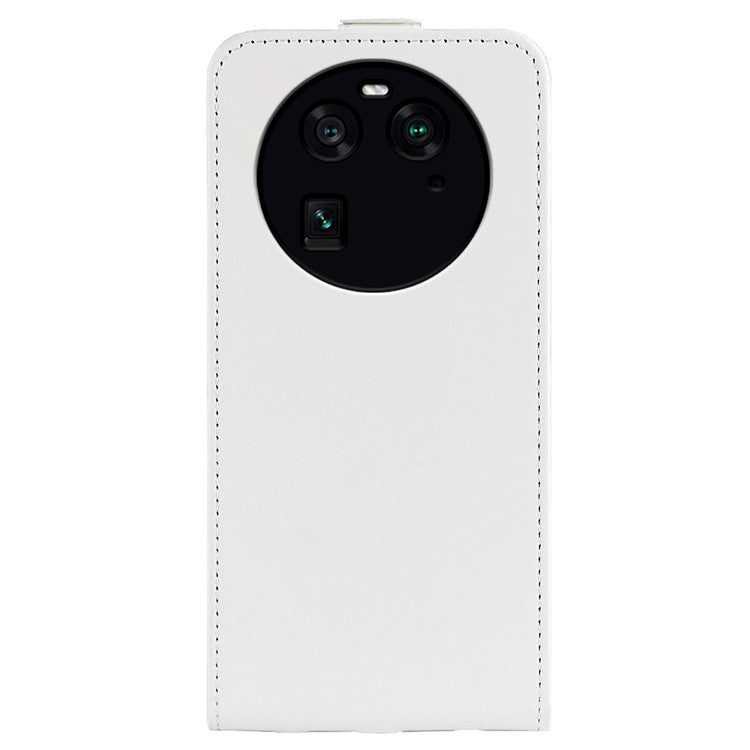 Vertical Flip Phone Case for Oppo Find X6 PU Leather Crazy Horse Texture Card Slot Cover - White