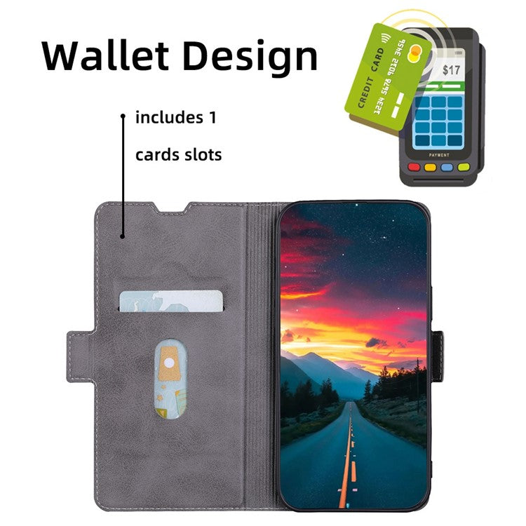 Phone Stand Cover for Oppo A55s 5G Anti-drop Shell PU Leather Smartphone Case with Card Slot - White