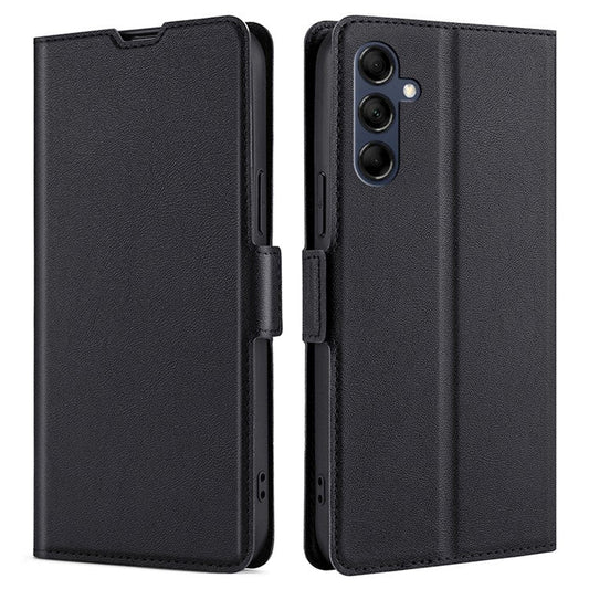 Phone Stand Cover for Samsung Galaxy M14 5G PU Leather+TPU Folio Flip Case Card Holder Shell - Black