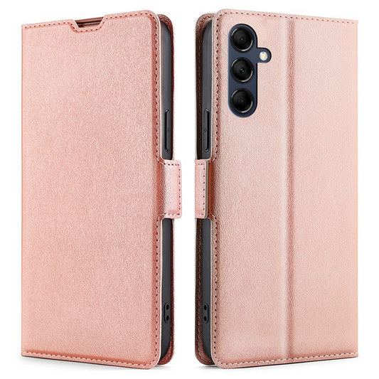 Phone Stand Cover for Samsung Galaxy M14 5G PU Leather+TPU Folio Flip Case Card Holder Shell - Rose Gold