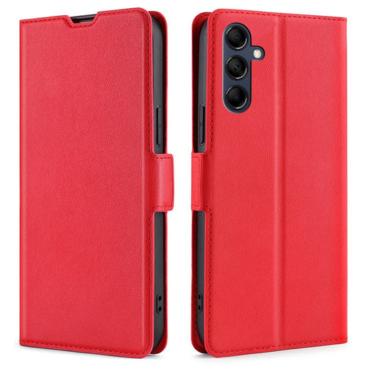 Phone Stand Cover for Samsung Galaxy M14 5G PU Leather+TPU Folio Flip Case Card Holder Shell - Red