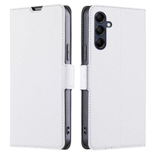 Phone Stand Cover for Samsung Galaxy M14 5G PU Leather+TPU Folio Flip Case Card Holder Shell - White