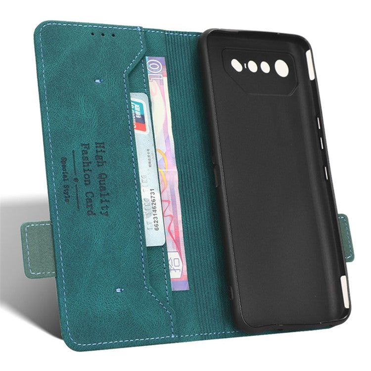 For Asus ROG Phone 7 Ultimate 5G / ROG Phone 7 5G Hardware Decor PU Leather Phone Case Wallet Stand Cover - Blue