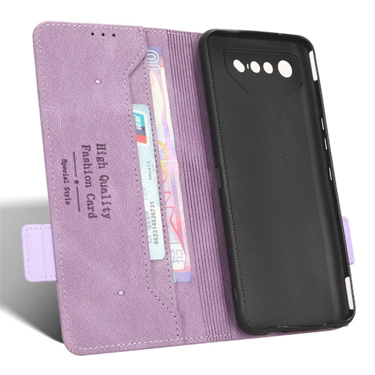 For Asus ROG Phone 7 Ultimate 5G / ROG Phone 7 5G Hardware Decor PU Leather Phone Case Wallet Stand Cover - Purple