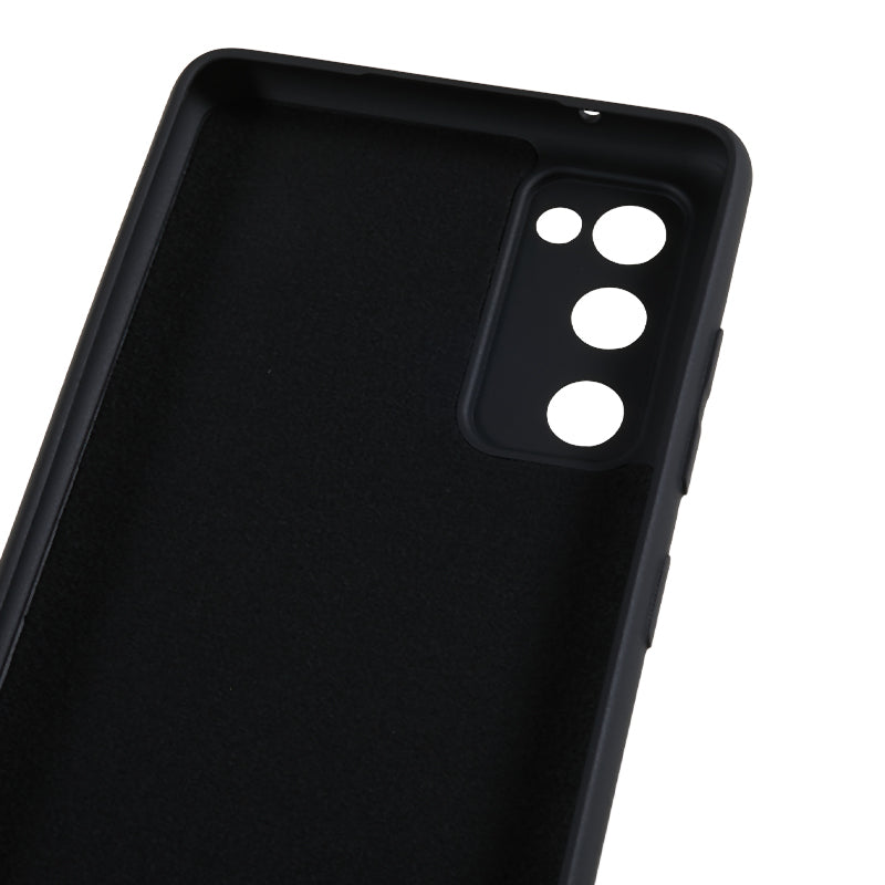 For Samsung Galaxy S20 Lite / S20 FE / S20 FE 5G / S20 FE 2022 Fiber Lining Rubberized TPU Cover Phone Case - Black