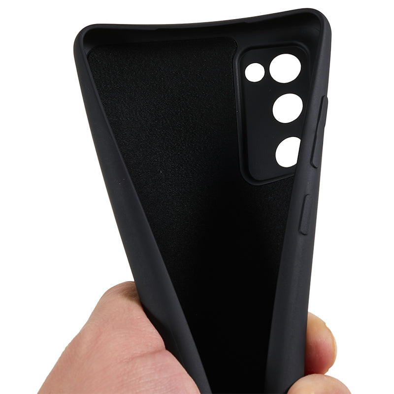 For Samsung Galaxy S20 Lite / S20 FE / S20 FE 5G / S20 FE 2022 Fiber Lining Rubberized TPU Cover Phone Case - Black