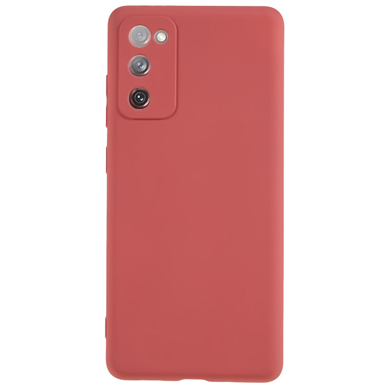 For Samsung Galaxy S20 Lite / S20 FE / S20 FE 5G / S20 FE 2022 Fiber Lining Rubberized TPU Cover Phone Case - Hawthorn Red