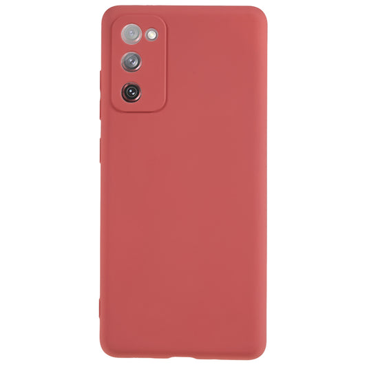 For Samsung Galaxy S20 Lite / S20 FE / S20 FE 5G / S20 FE 2022 Fiber Lining Rubberized TPU Cover Phone Case - Hawthorn Red