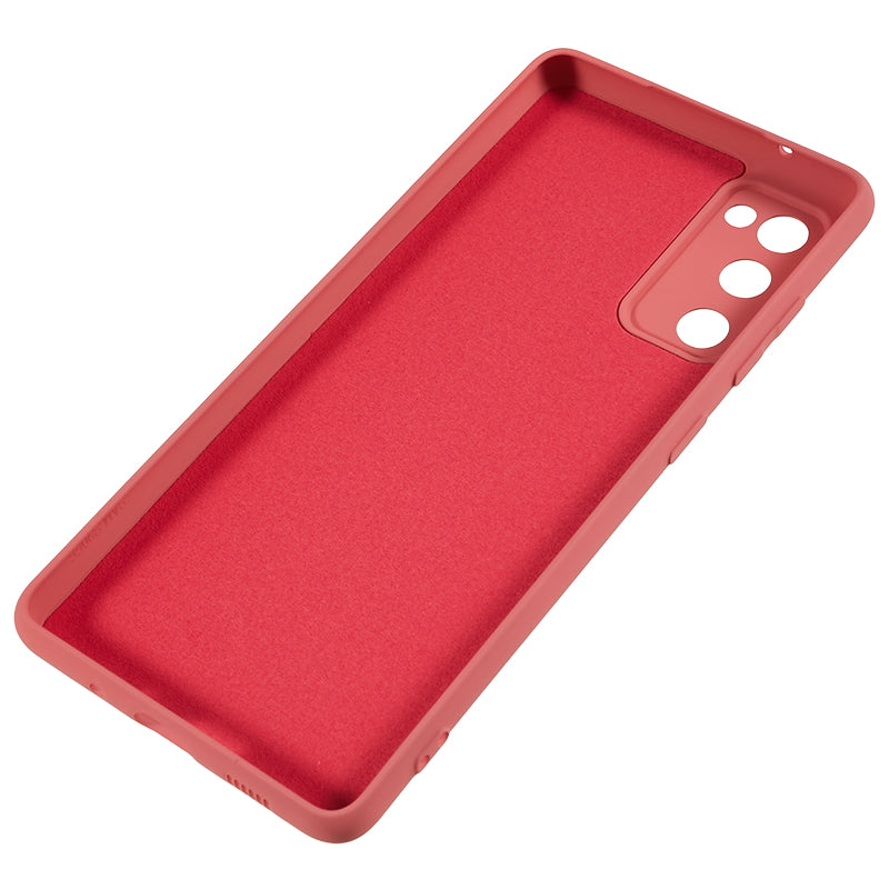 For Samsung Galaxy S20 Lite / S20 FE / S20 FE 5G / S20 FE 2022 Fiber Lining Rubberized TPU Cover Phone Case - Hawthorn Red