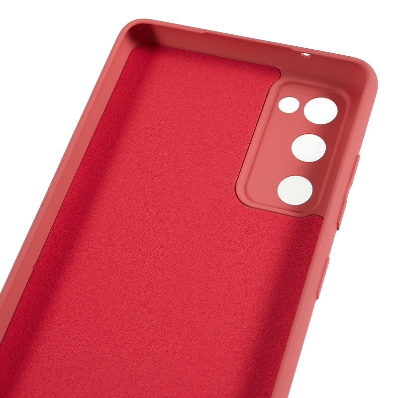 For Samsung Galaxy S20 Lite / S20 FE / S20 FE 5G / S20 FE 2022 Fiber Lining Rubberized TPU Cover Phone Case - Hawthorn Red