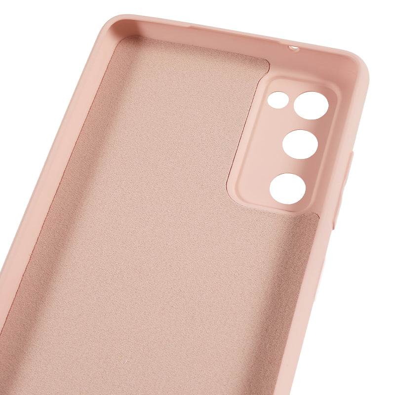 For Samsung Galaxy S20 Lite / S20 FE / S20 FE 5G / S20 FE 2022 Fiber Lining Rubberized TPU Cover Phone Case - Pink