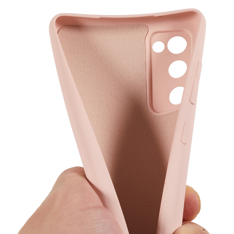 For Samsung Galaxy S20 Lite / S20 FE / S20 FE 5G / S20 FE 2022 Fiber Lining Rubberized TPU Cover Phone Case - Pink