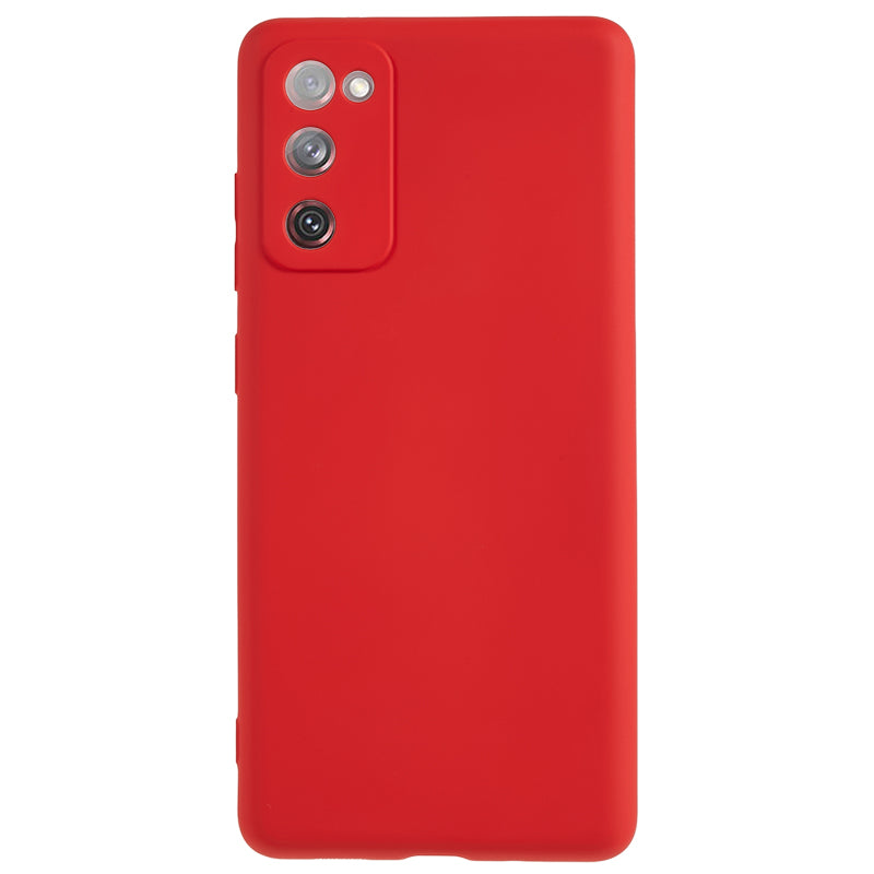 For Samsung Galaxy S20 Lite / S20 FE / S20 FE 5G / S20 FE 2022 Fiber Lining Rubberized TPU Cover Phone Case - Red