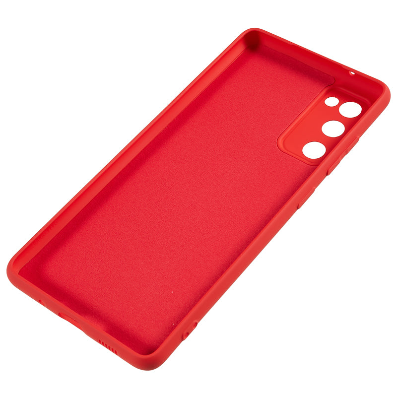 For Samsung Galaxy S20 Lite / S20 FE / S20 FE 5G / S20 FE 2022 Fiber Lining Rubberized TPU Cover Phone Case - Red