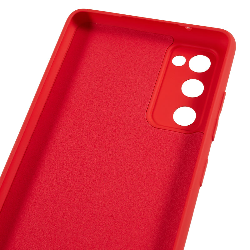 For Samsung Galaxy S20 Lite / S20 FE / S20 FE 5G / S20 FE 2022 Fiber Lining Rubberized TPU Cover Phone Case - Red
