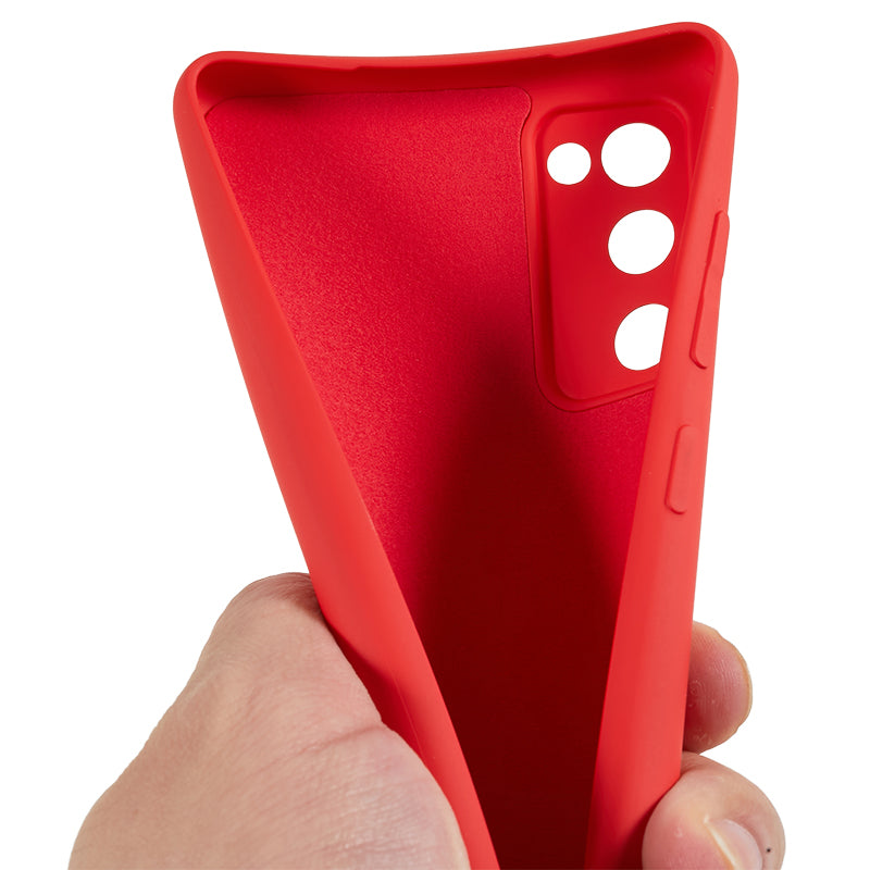 For Samsung Galaxy S20 Lite / S20 FE / S20 FE 5G / S20 FE 2022 Fiber Lining Rubberized TPU Cover Phone Case - Red