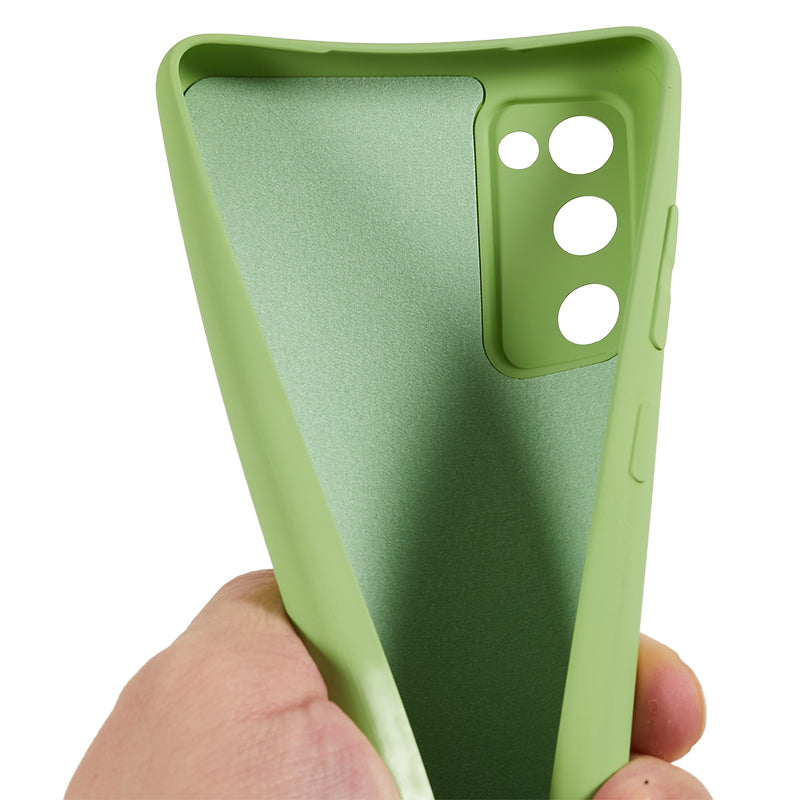 For Samsung Galaxy S20 Lite / S20 FE / S20 FE 5G / S20 FE 2022 Fiber Lining Rubberized TPU Cover Phone Case - Matcha Green
