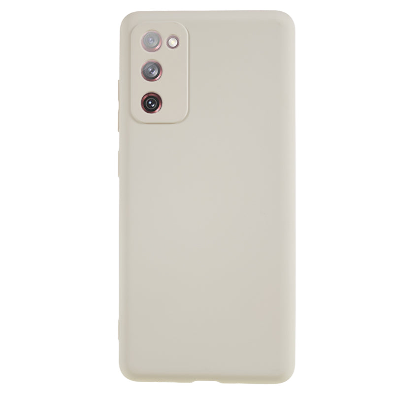 For Samsung Galaxy S20 Lite / S20 FE / S20 FE 5G / S20 FE 2022 Fiber Lining Rubberized TPU Cover Phone Case - White