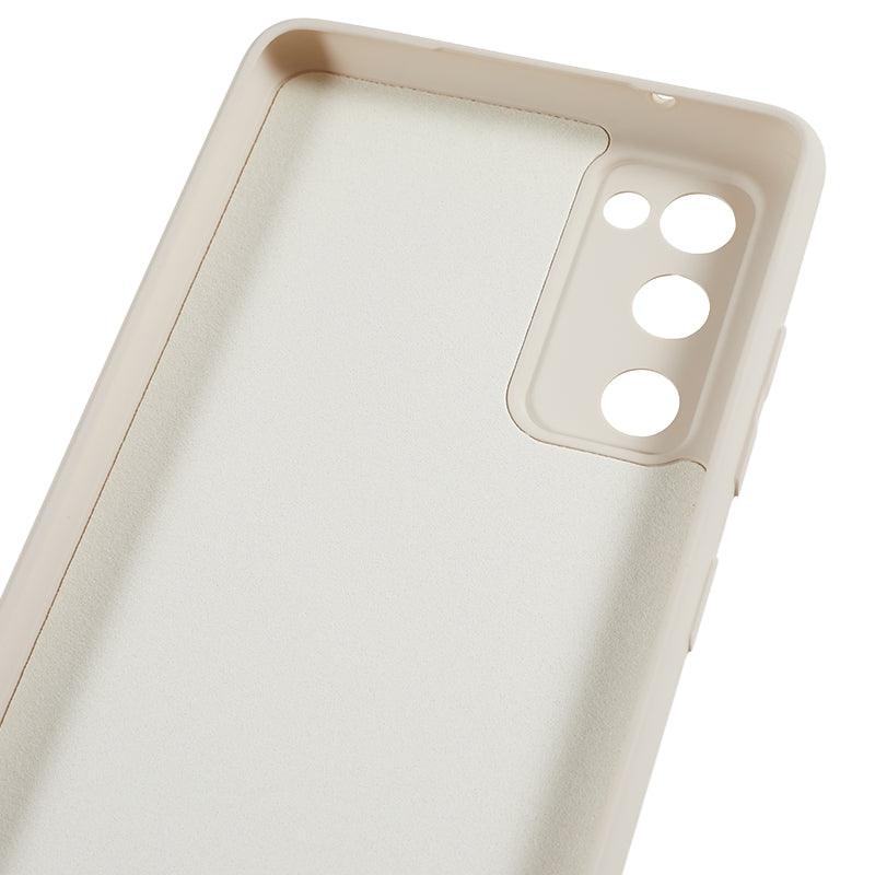 For Samsung Galaxy S20 Lite / S20 FE / S20 FE 5G / S20 FE 2022 Fiber Lining Rubberized TPU Cover Phone Case - White