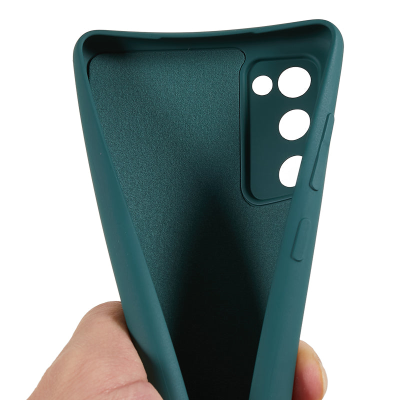 For Samsung Galaxy S20 Lite / S20 FE / S20 FE 5G / S20 FE 2022 Fiber Lining Rubberized TPU Cover Phone Case - Army Green