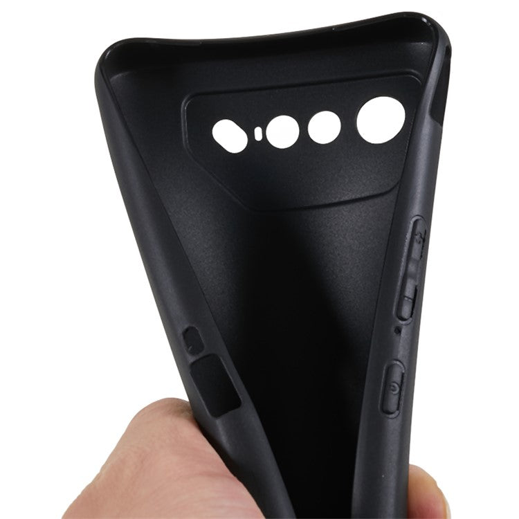 For Asus ROG Phone 7 5G Soft TPU Case Glossy Protective Phone Cover - Black