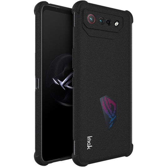 IMAK For Asus ROG Phone 7 5G Matte TPU Phone Case Four Corners Airbag Anti-Scratch Cover - Black