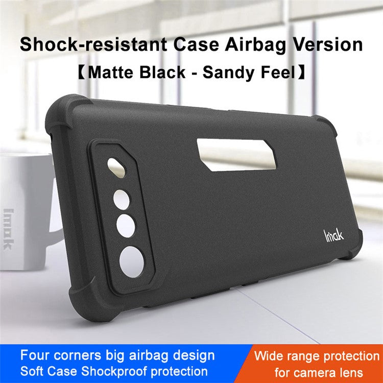 IMAK TPU Phone Case for Asus ROG Phone 7 Pro / Phone 7 Ultimate 5G , Matte Finish Coating Back Protective Cover - Black