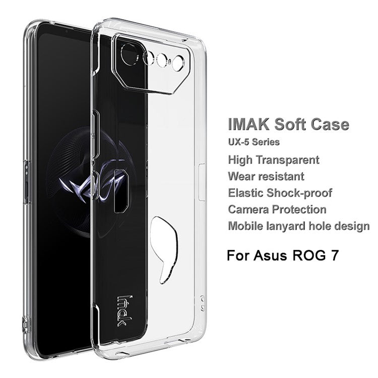 IMAK UX-5 Series For Asus ROG Phone 7 5G HD Clear Cell Phone Cover Flexible TPU Mobile Phone Case