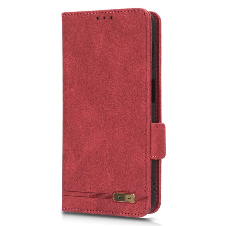For Samsung Galaxy F14 5G Fall Proof Phone Case Hardware Decor PU Leather Wallet Stand Cover - Rose
