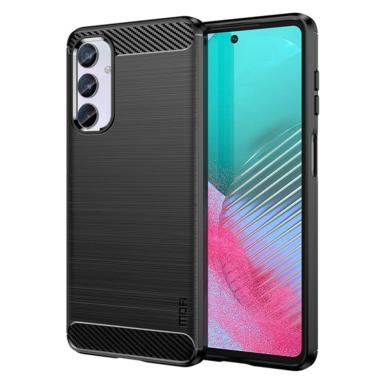 MOFI JK TPU Series-1 for Samsung Galaxy M54 5G / F54 5G Flexible TPU Cover Carbon Fiber Brushed Phone Shell - Black