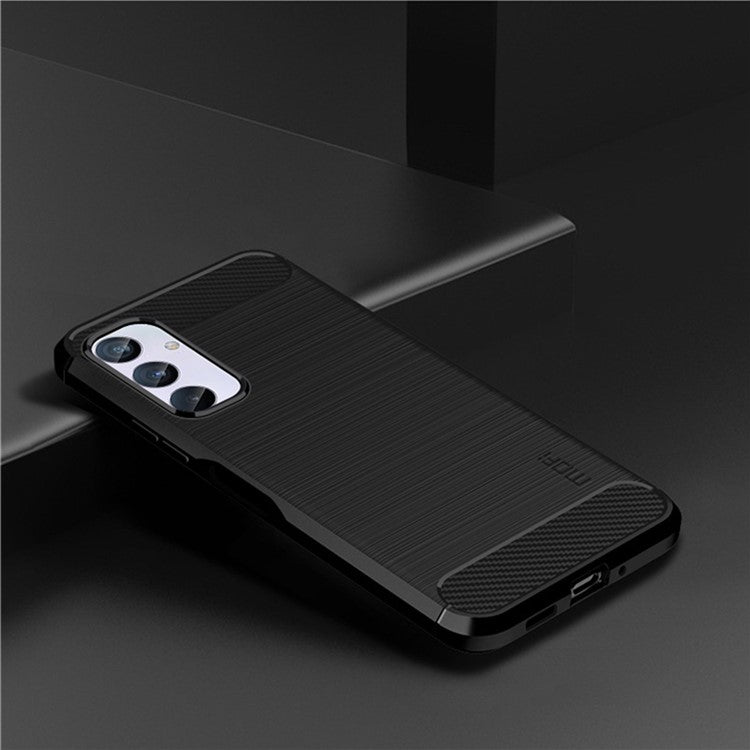 MOFI JK TPU Series-1 for Samsung Galaxy M54 5G / F54 5G Flexible TPU Cover Carbon Fiber Brushed Phone Shell - Black