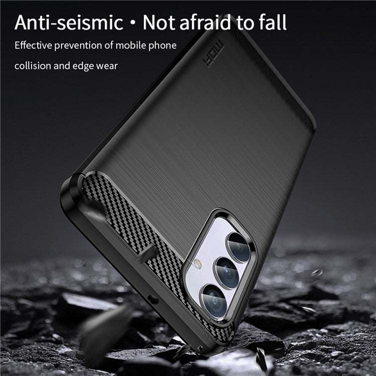 MOFI JK TPU Series-1 for Samsung Galaxy M54 5G / F54 5G Flexible TPU Cover Carbon Fiber Brushed Phone Shell - Blue