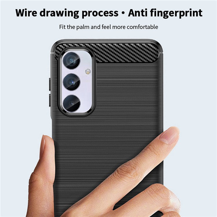 MOFI JK TPU Series-1 for Samsung Galaxy M54 5G / F54 5G Flexible TPU Cover Carbon Fiber Brushed Phone Shell - Blue