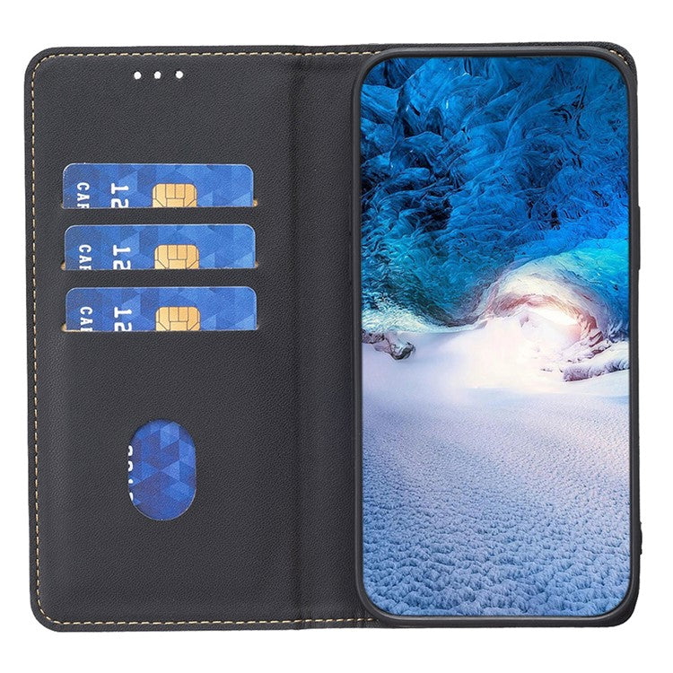BINFEN COLOR BF18 For Samsung Galaxy S22+ 5G Flip Leather Case Card Slots Stand Protective Phone Cover - Black