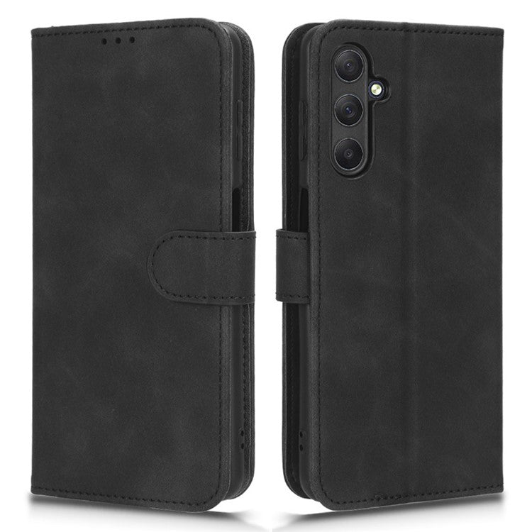 For Samsung Galaxy M54 5G / F54 5G PU Leather Flip Case Skin-touch Wallet Stand Phone Cover - Black
