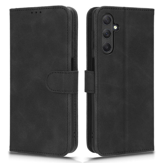 For Samsung Galaxy M54 5G / F54 5G PU Leather Flip Case Skin-touch Wallet Stand Phone Cover - Black
